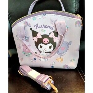 Sanrio Kuromi purple bag handbag crossbody straps 9x9 Hello Kitty
